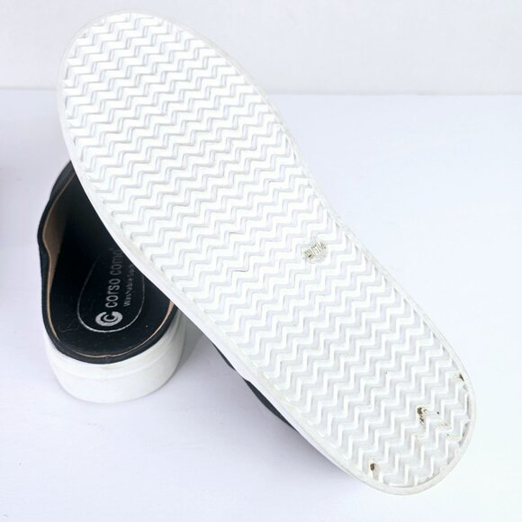 Corso Como Washable Sock Black Leather Platform Slides, CC-Trena, Sz 7 - Picture 8 of 8